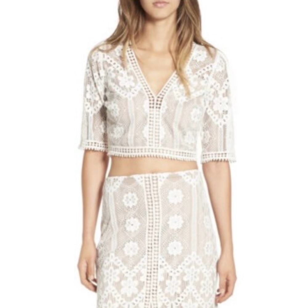 for love & lemons | Florence white lace top